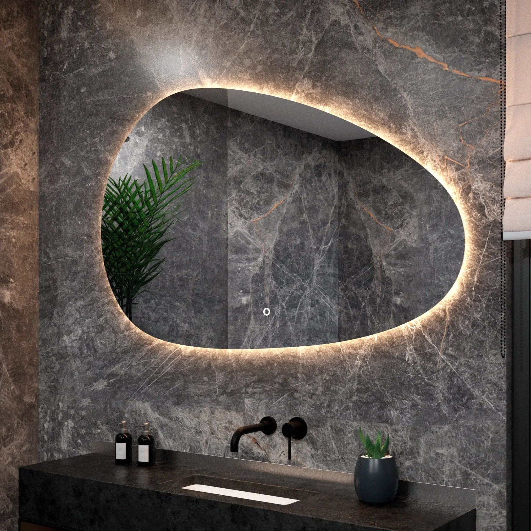 Badkamerspiegel - 150x93cm Asymmetrisch - Frameloos