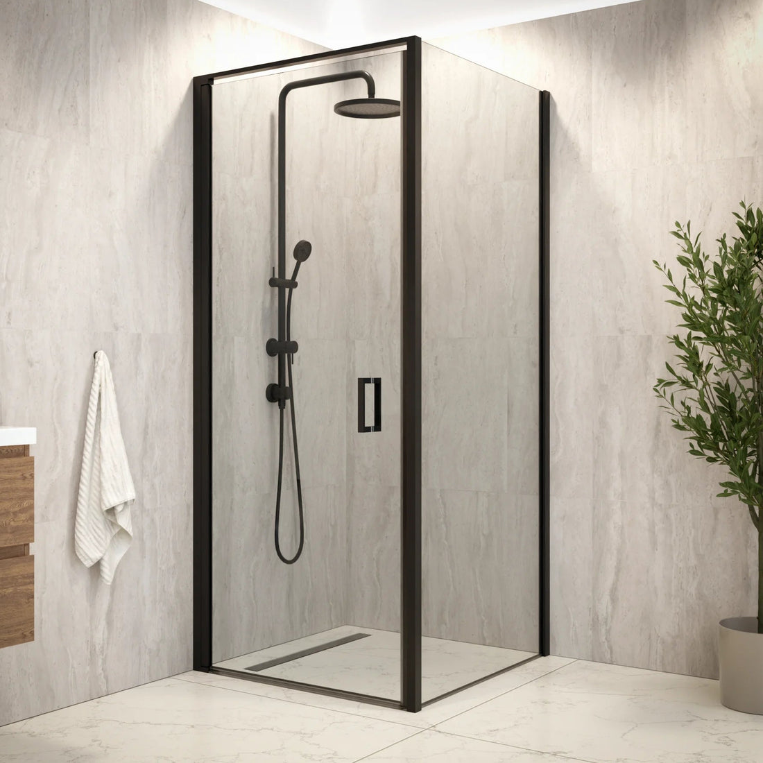 Douchecabine Vela - 90 x 90 x 200cm - Zwart - Nano Coating