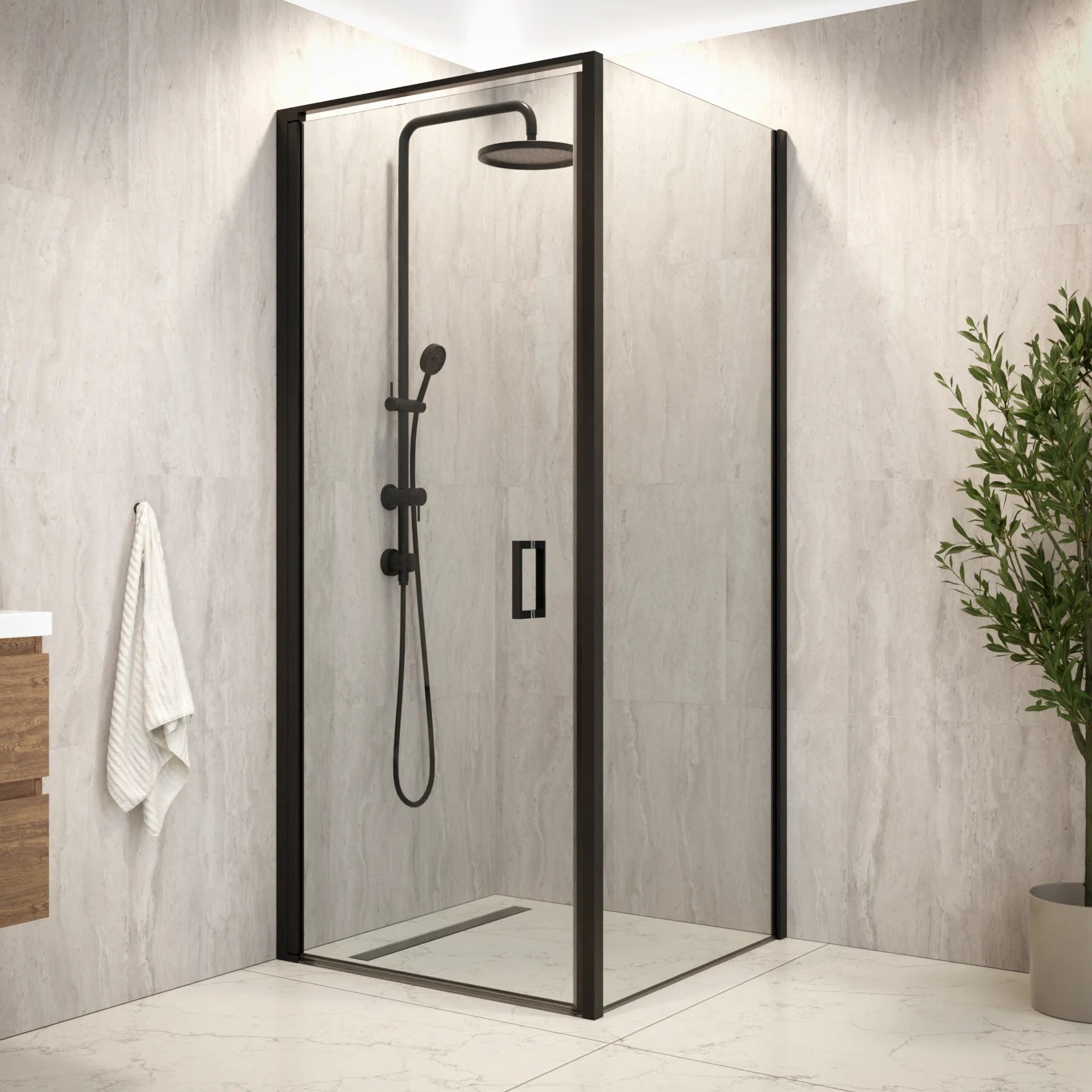 Douchecabine Vela - 90 x 200 - Zwart