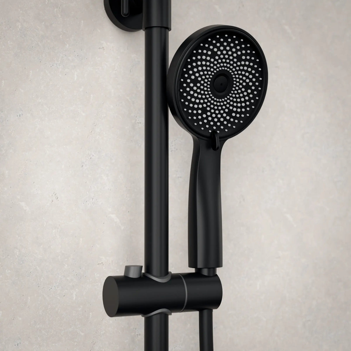 Regendouche Elin - Mat Zwart met Thermostaatkraan - 22 cm