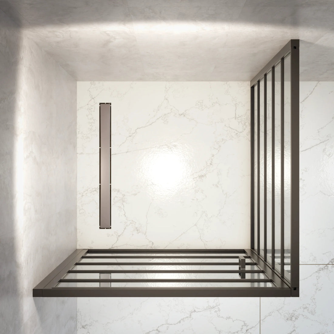 Douchecabine Oris - 90 x 90 x 200cm - Zwart - Met Strepen - Nano Coating