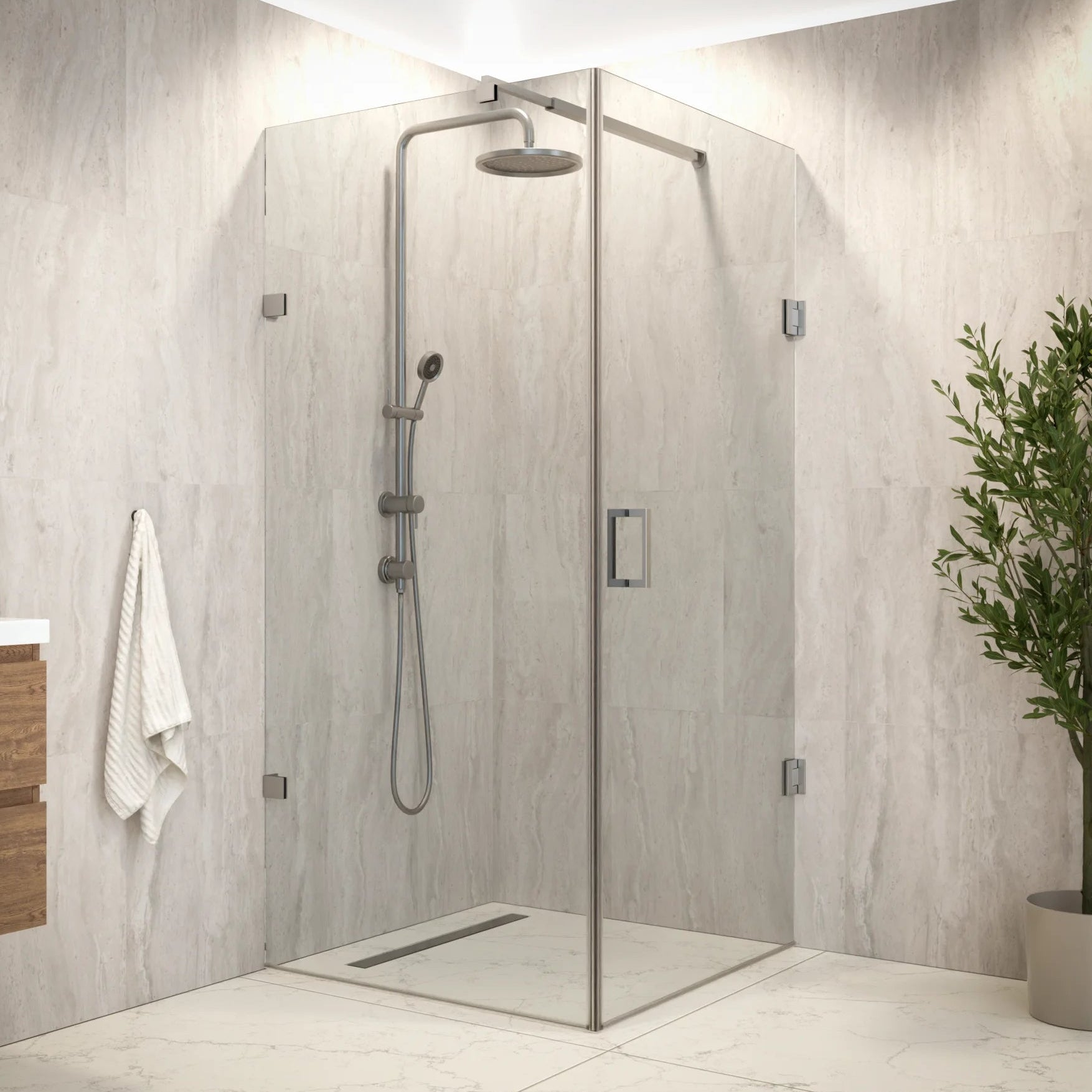 Douchecabine Mira - 90 x 200 - Chroom