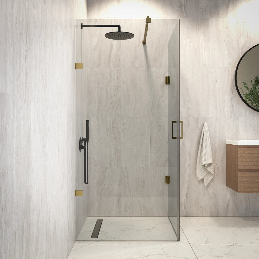 Douchecabine Mira - 90 x 90 x 200cm - Goud - Nano Coating