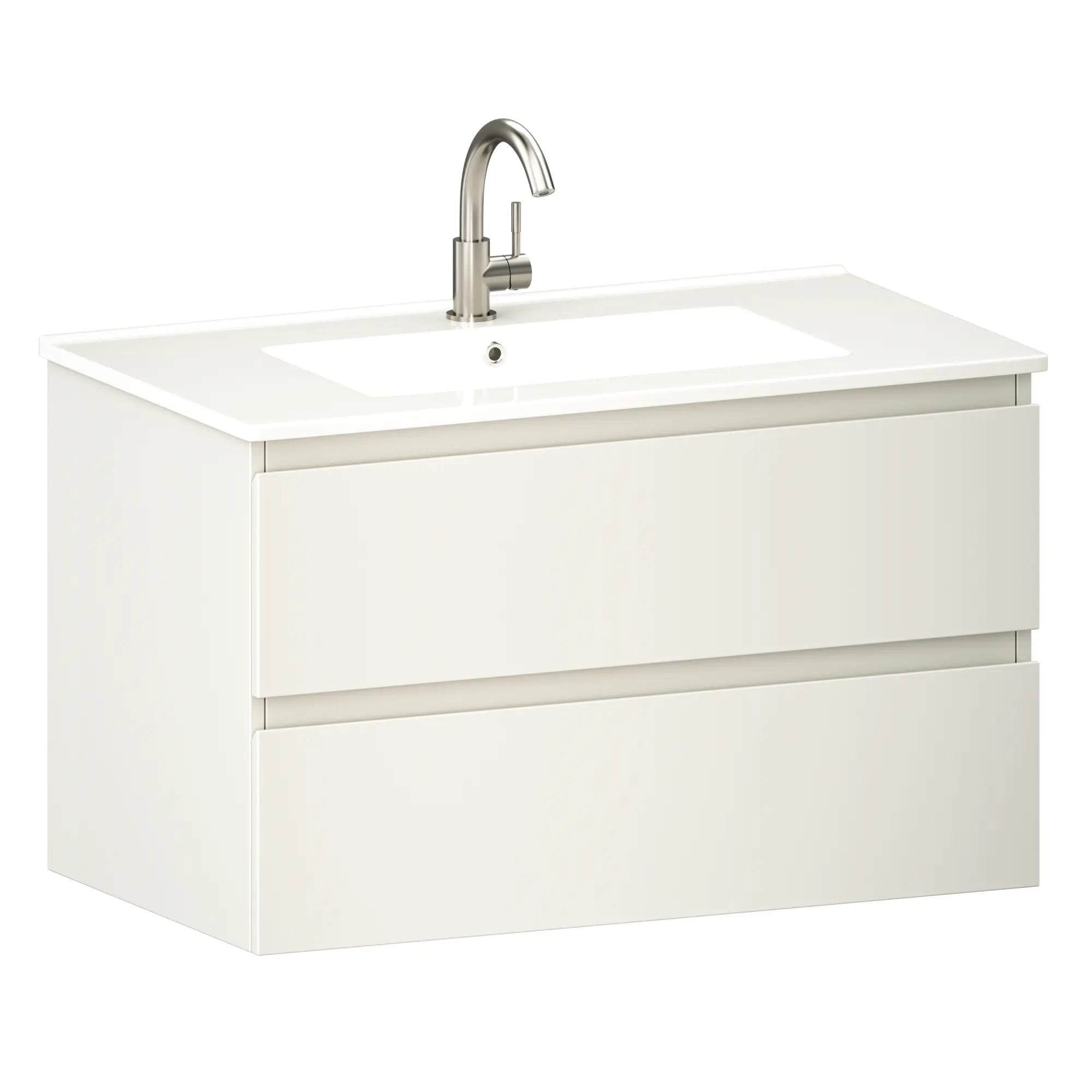 Badkamermeubel Luma - 80 cm - Wit - Witte wastafel