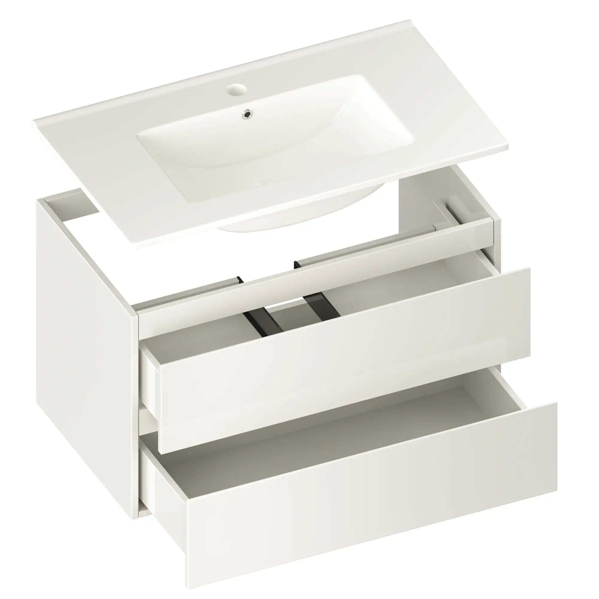 Badkamermeubel Luma - 80 cm - Wit - Witte wastafel