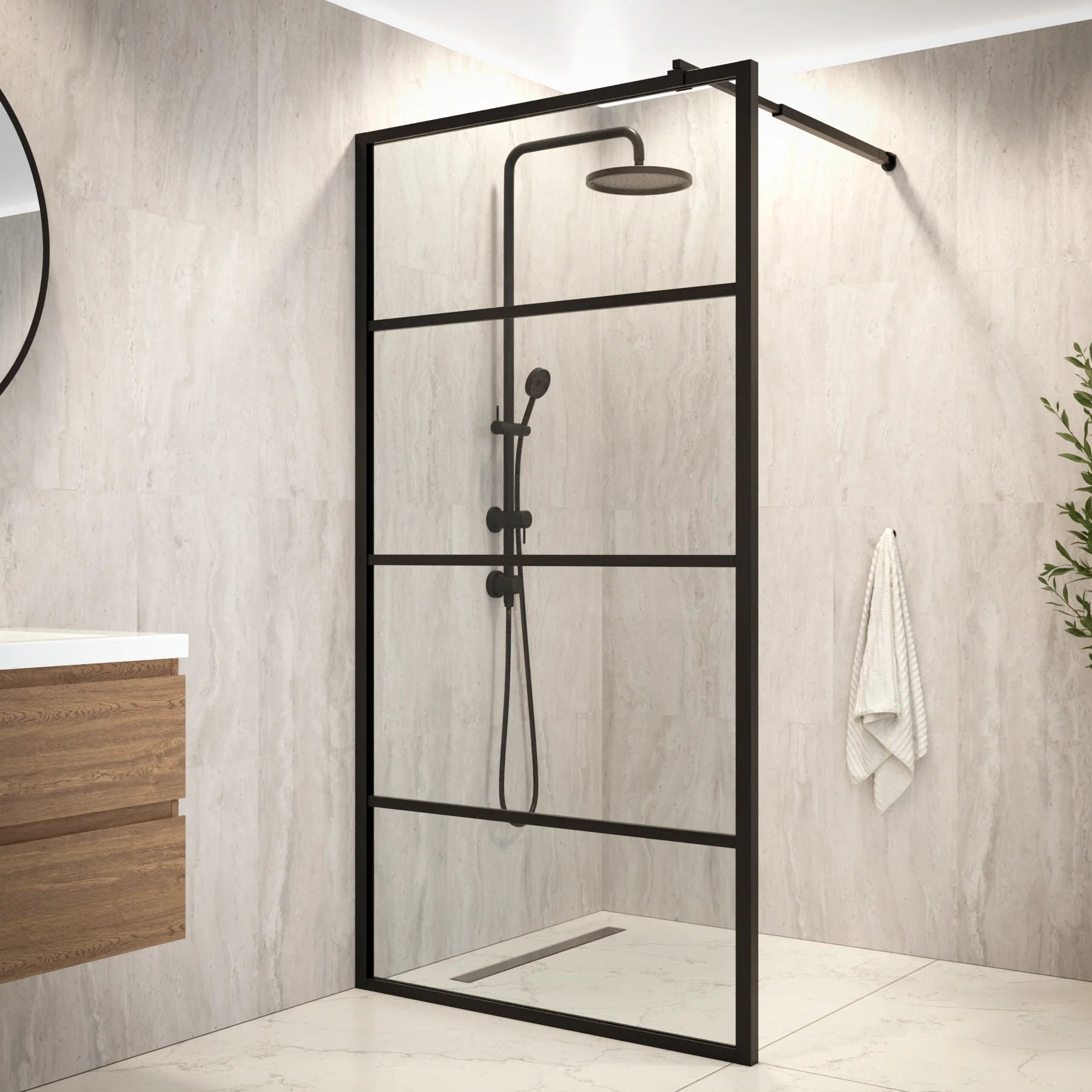 Douchewand Luna - 100x200cm