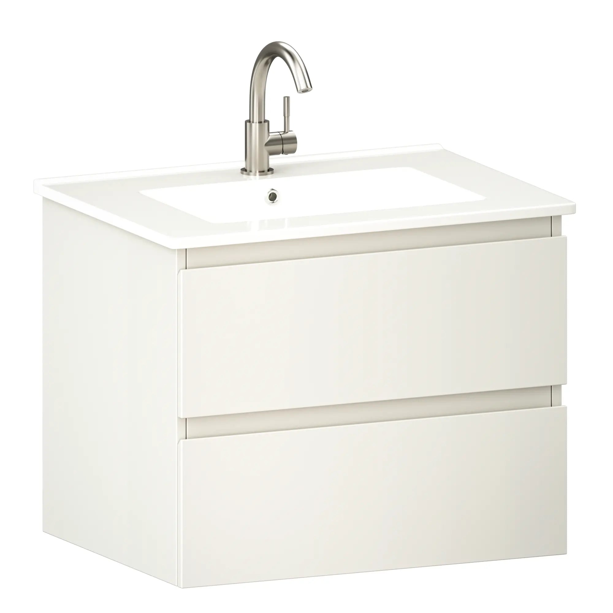 Badkamermeubel Norvi - 60 cm - Wit - Witte wastafel