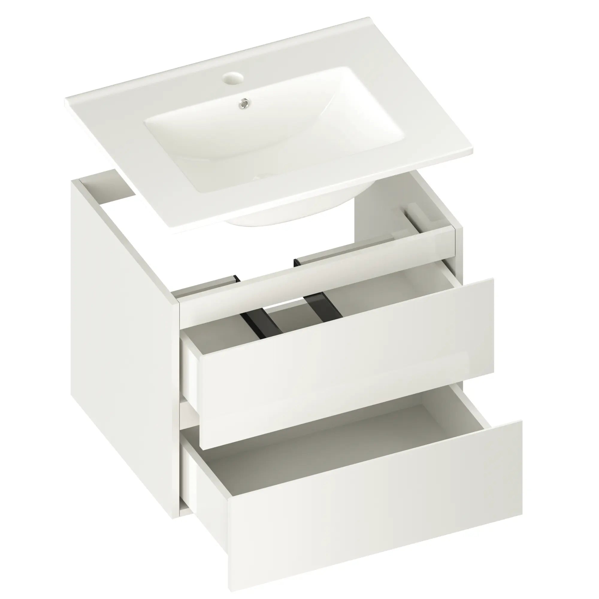 Badkamermeubel Norvi - 60 cm - Wit - Witte wastafel