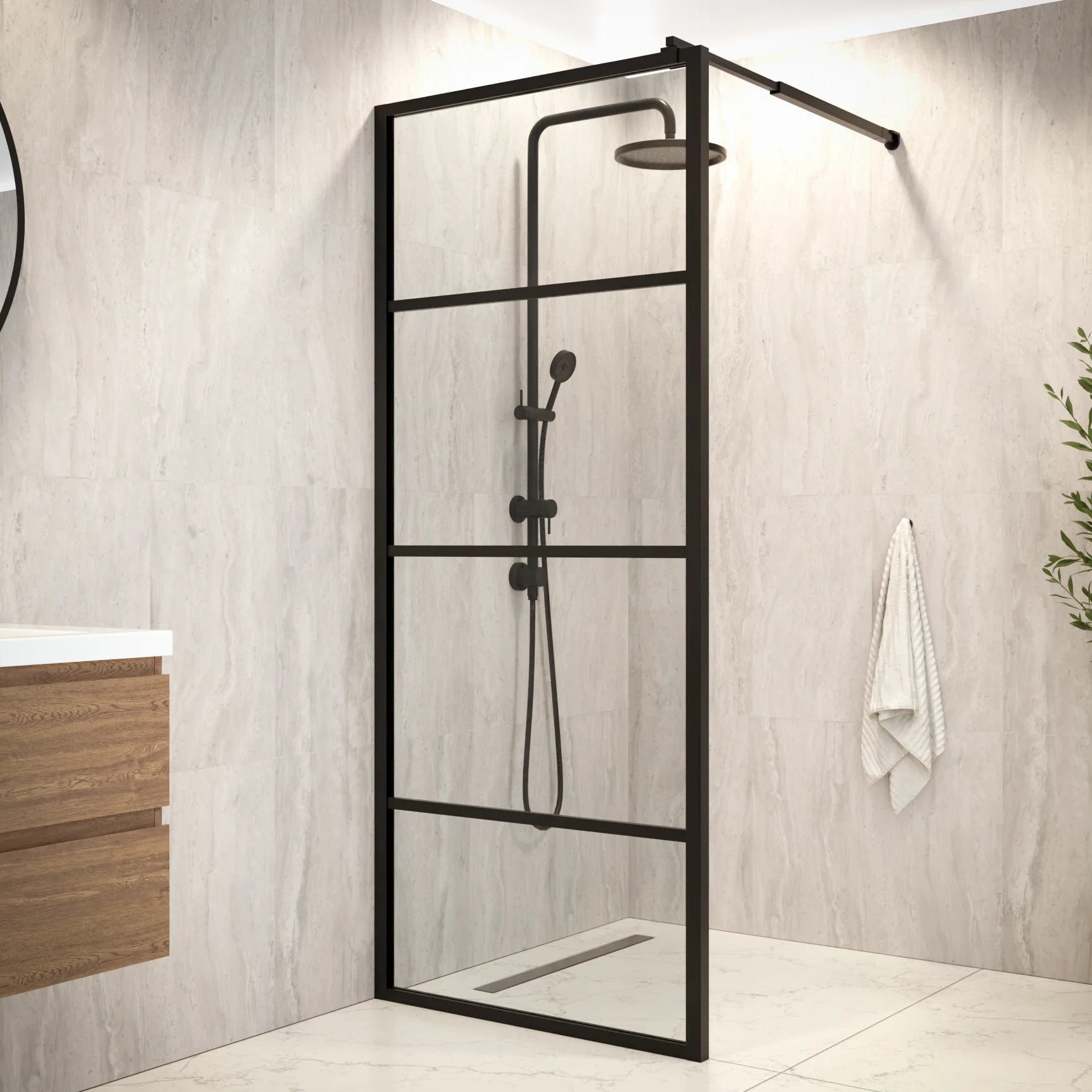 Douchewand Luna - 80x200cm