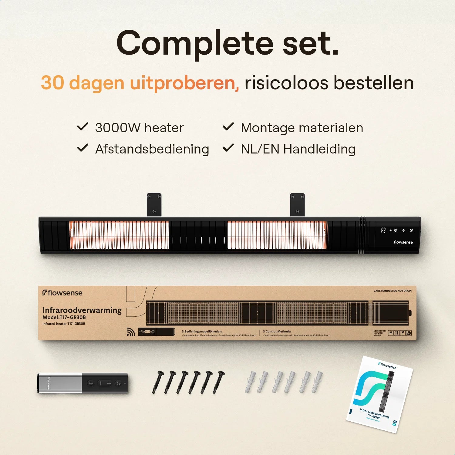 Flowsense Heater - Terrasverwarmer Elektrisch Hangend