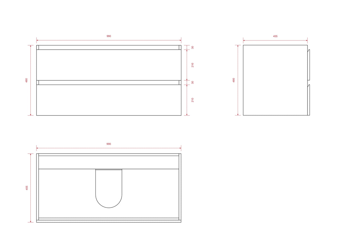 Badkamermeubelset Imperial - 100cm - Zwart Eiken - Wastafel Zwart