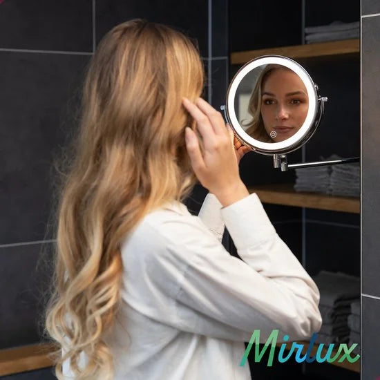 Make-Up Spiegel - Oplaadbaar - Chroom - 1-7x Vergroting