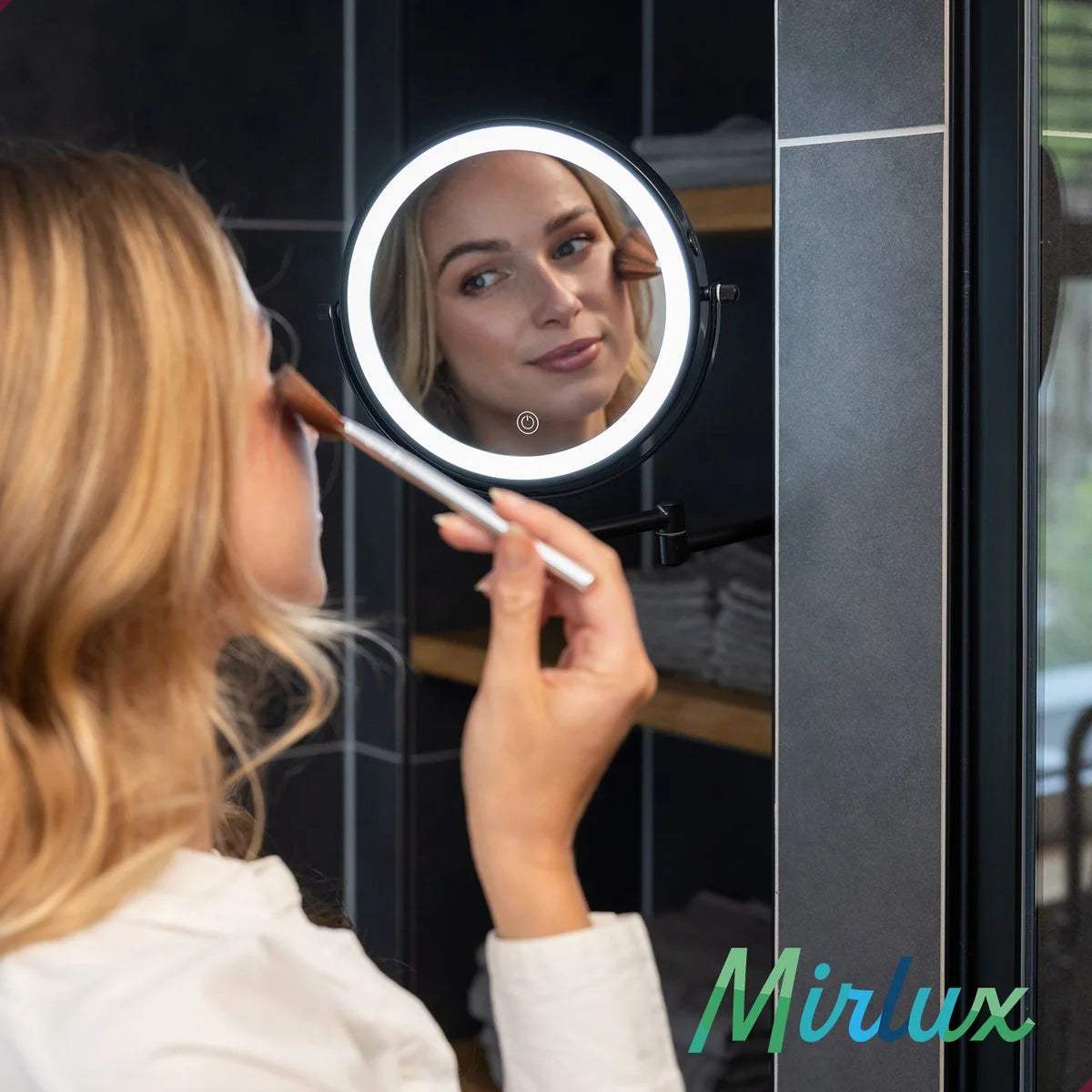 Make-Up Spiegel - Batterij - Zwart - 1-5x Vergroting