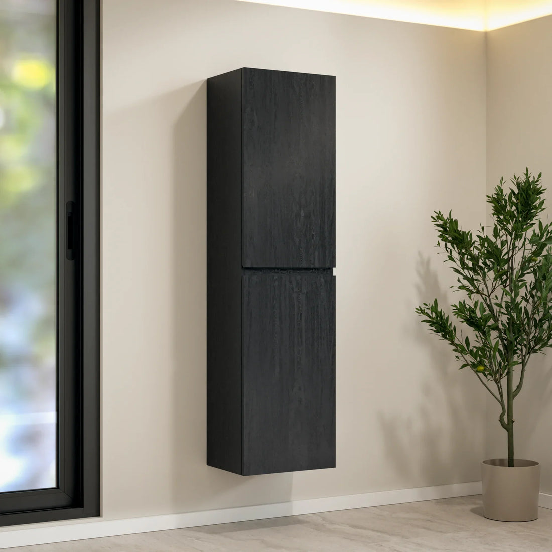 Badkamermeubelset Imperial - 100cm - Zwart Eiken - Wastafel Zwart