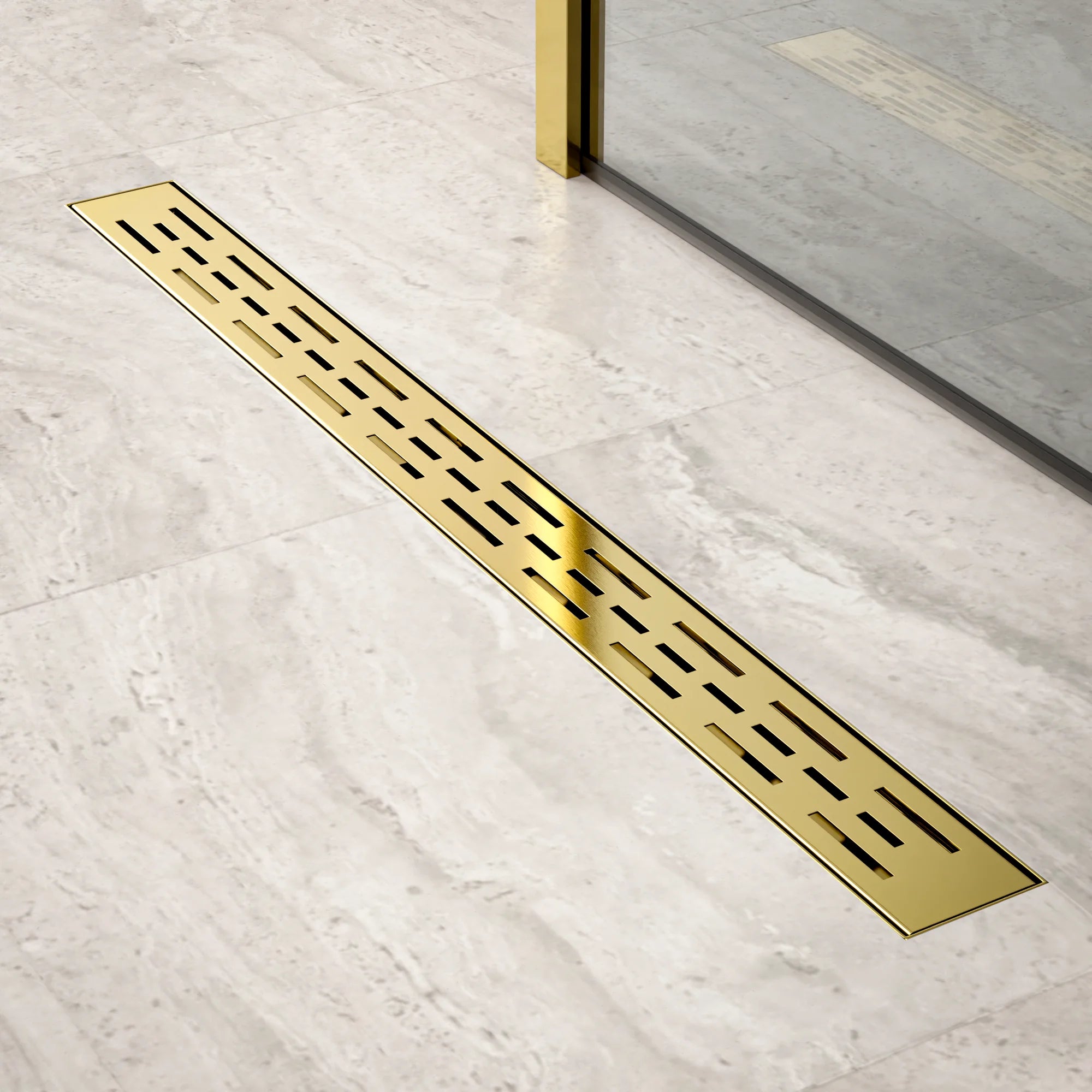 Douchegoot - 80cm - Goud - Standaard rooster - RVS - Met Flens