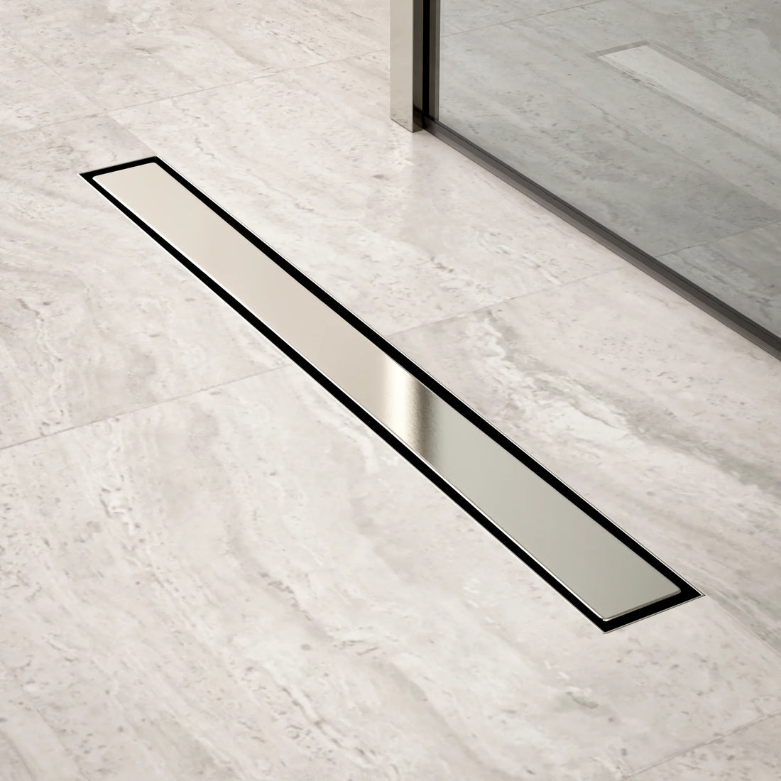 Douchegoot - 70cm - Tegelrooster - RVS - Met Flens