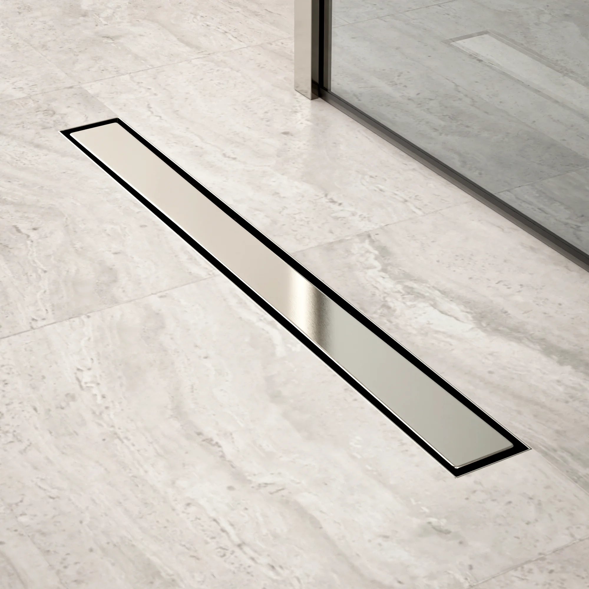 Douchegoot - 70cm - Tegelrooster - RVS - Met Flens