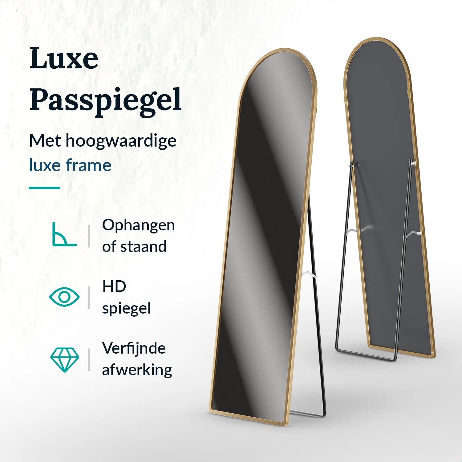Passpiegel - Ovale Spiegel - 160x60cm - Goud