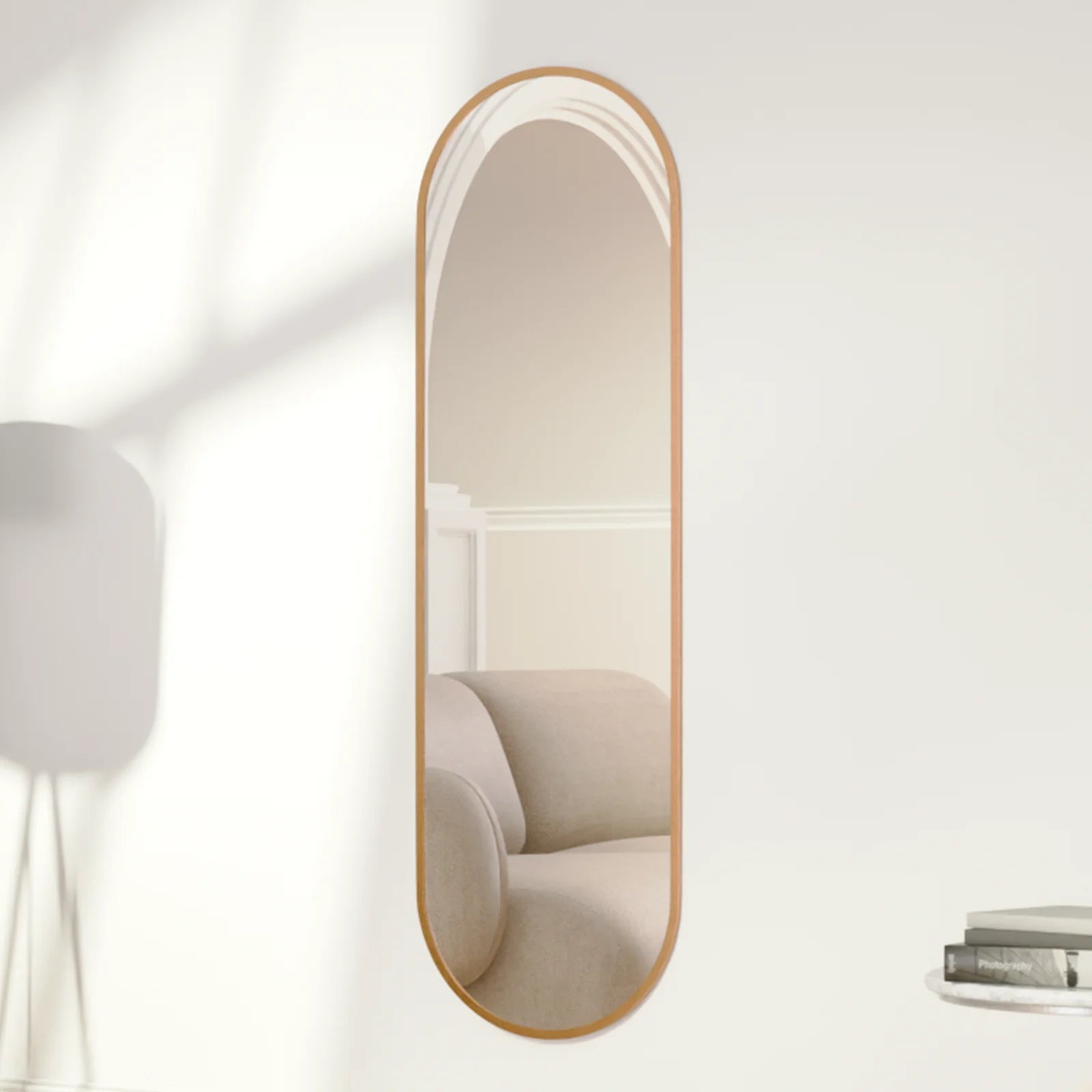 Passpiegel - Ovale Spiegel - 160x50cm - Goud