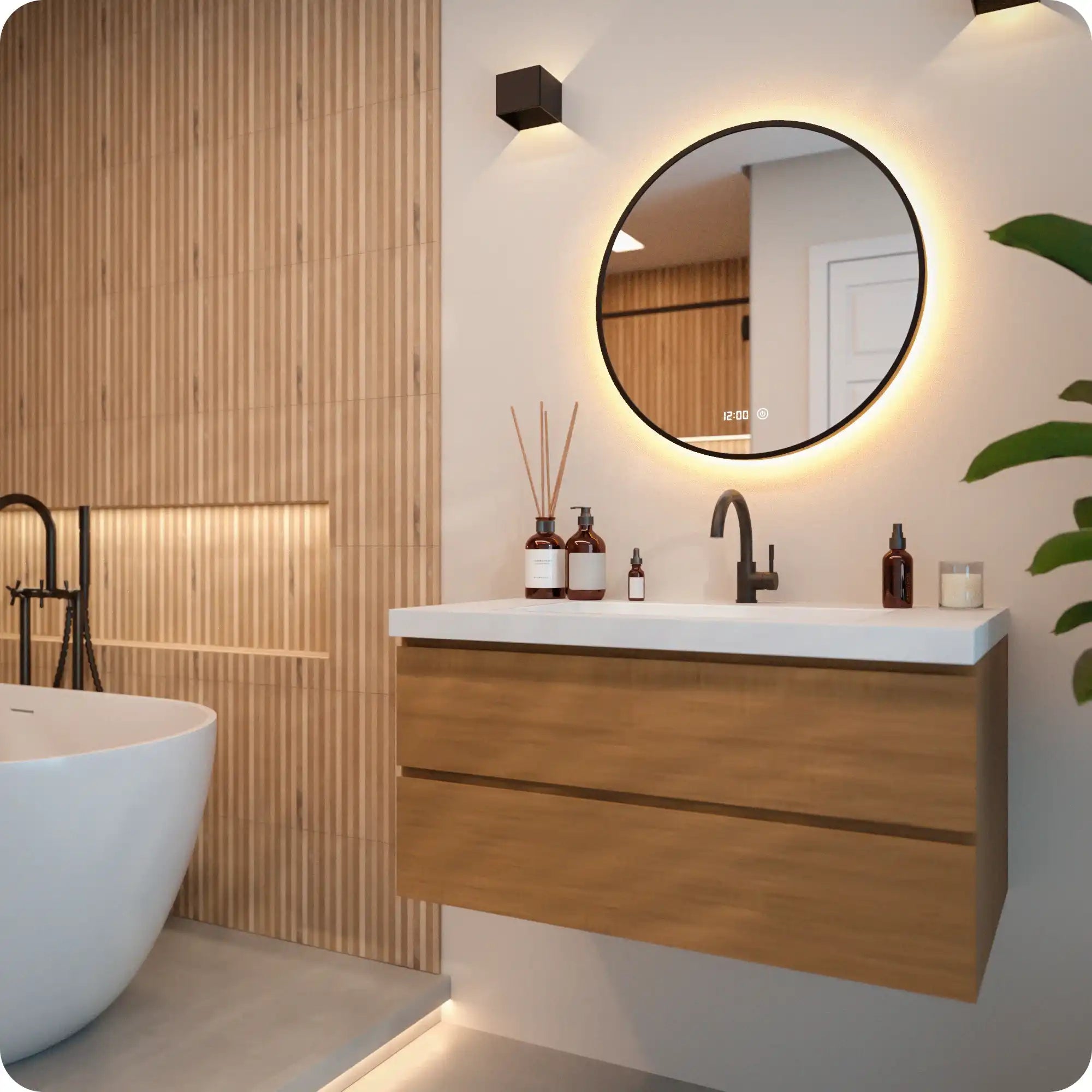 Badkamerspiegel - 60cm - Zwart Frame