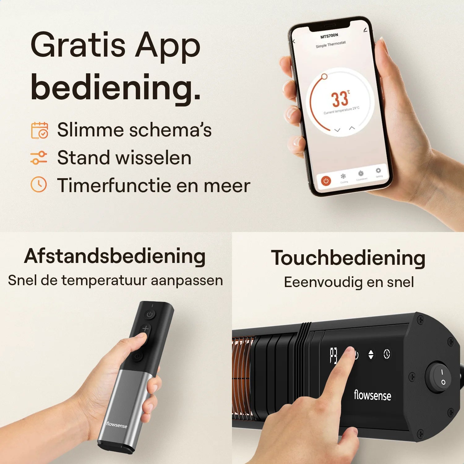 Flowsense Heater - Terrasverwarmer Elektrisch Hangend