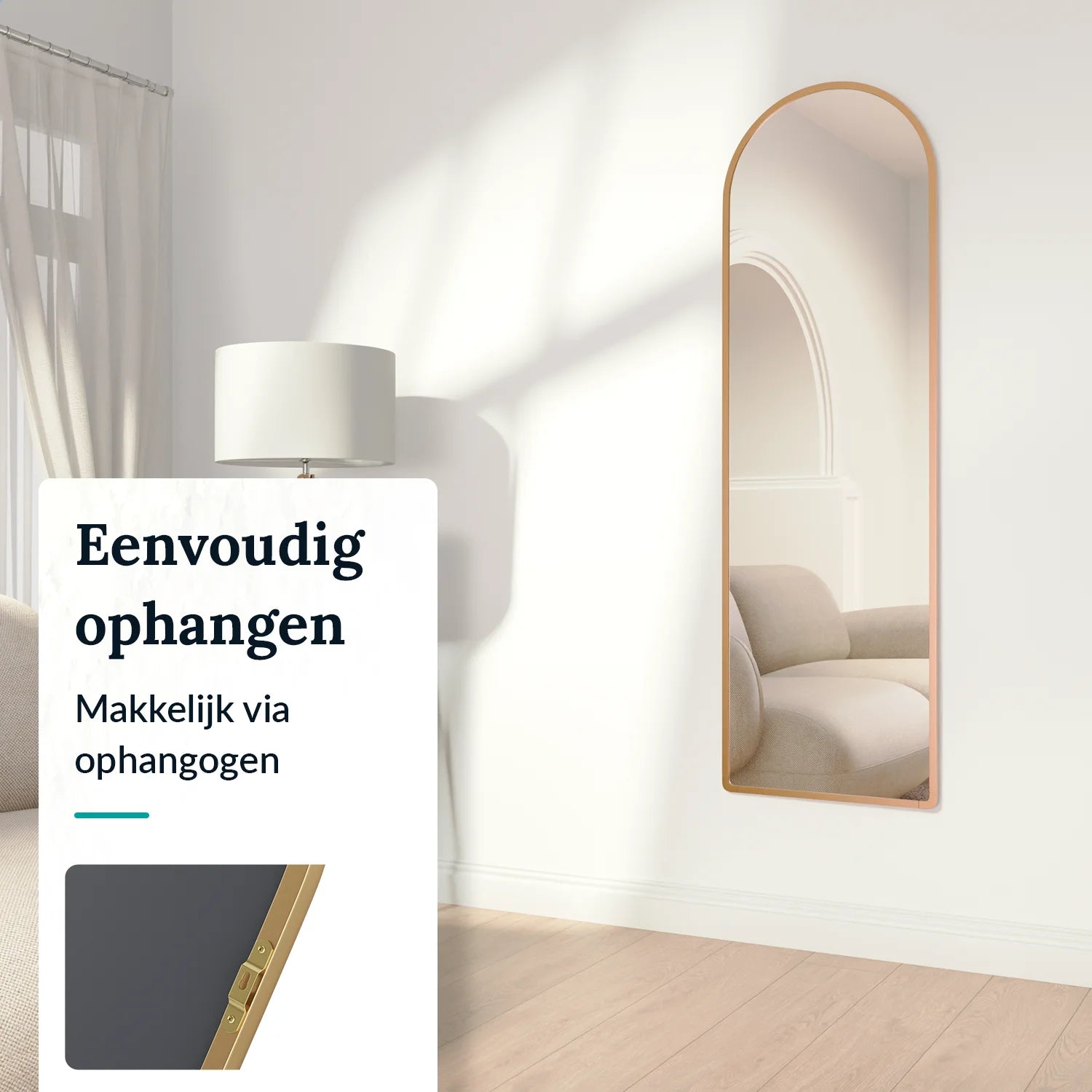 Passpiegel - Ovale Spiegel - 160x60cm - Goud