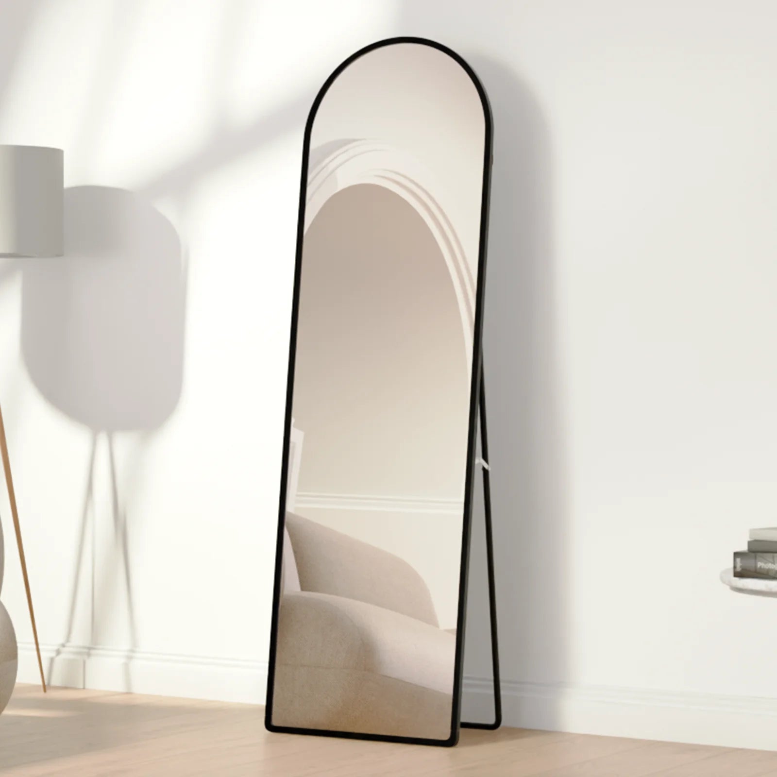 Passpiegel - Ovale Spiegel - 160x60cm - Zwart