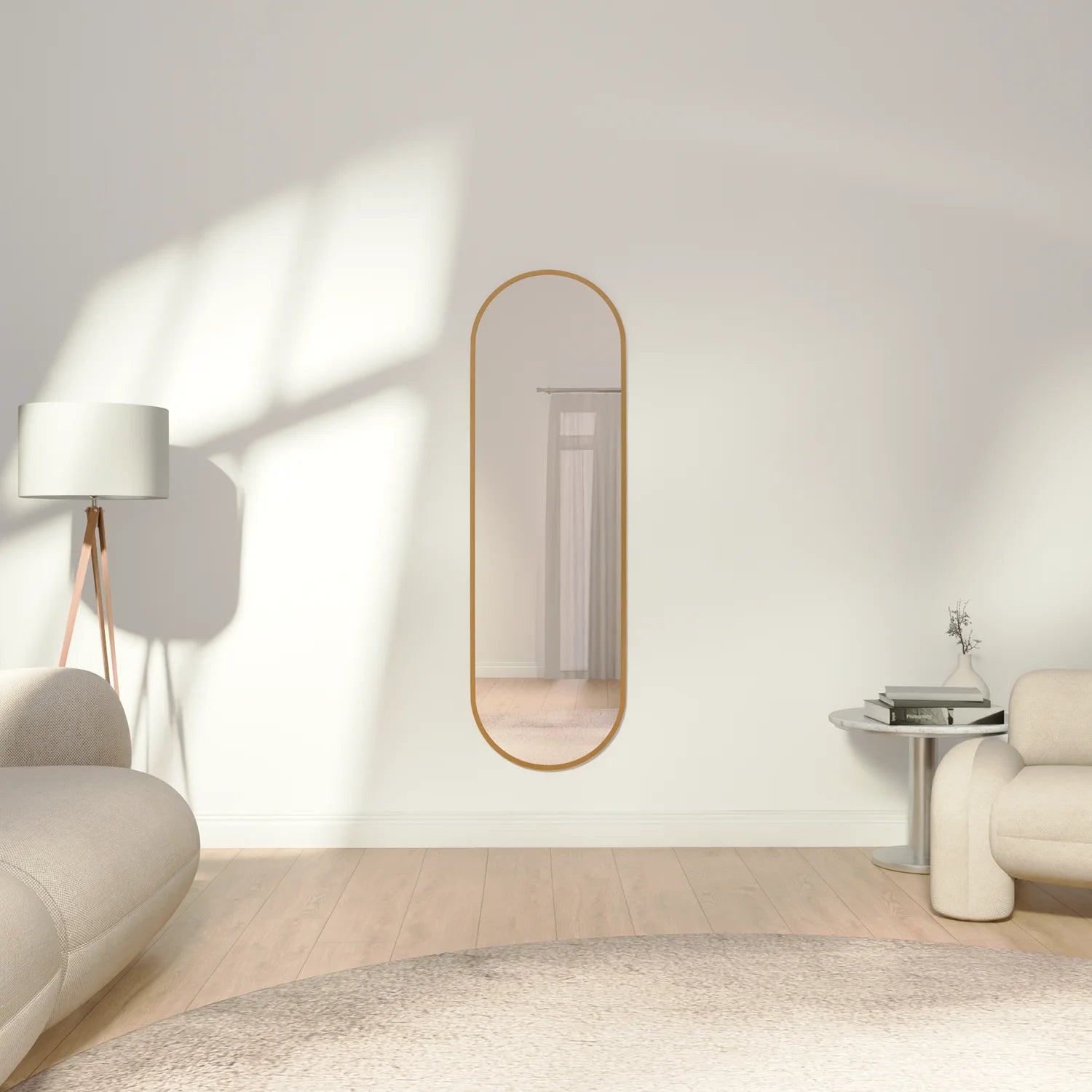 Passpiegel - Ovale Spiegel - 160x50cm - Goud