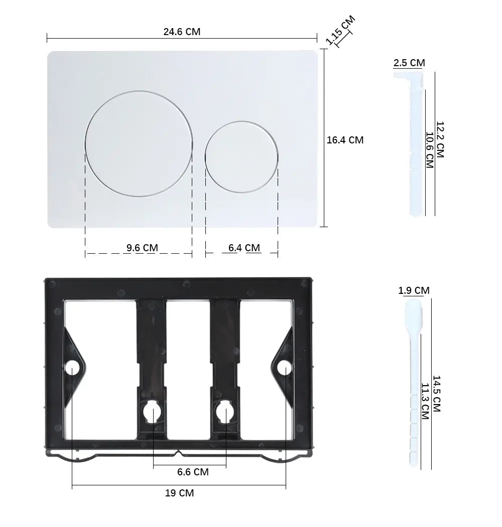 Mirlux Bedieningsplaat - Grijs - ABS Kunstof DualFlush