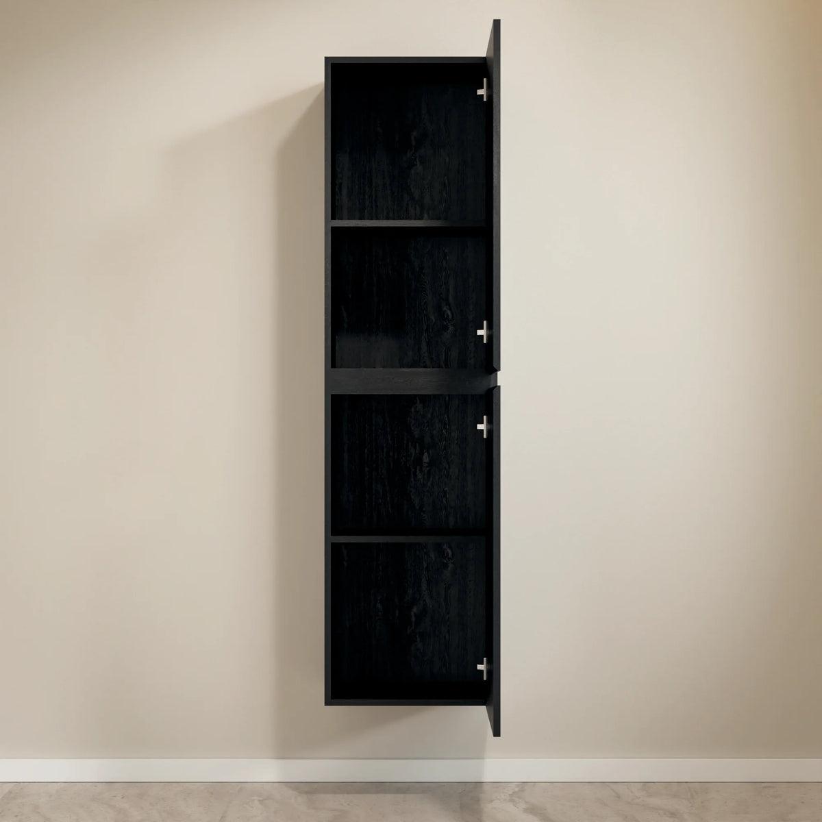 Badkamermeubelset Liora - 100cm - Zwart Eiken - Wastafel Wit