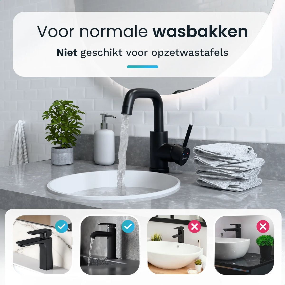 Wastafelkraan KALLISTA - Zwart