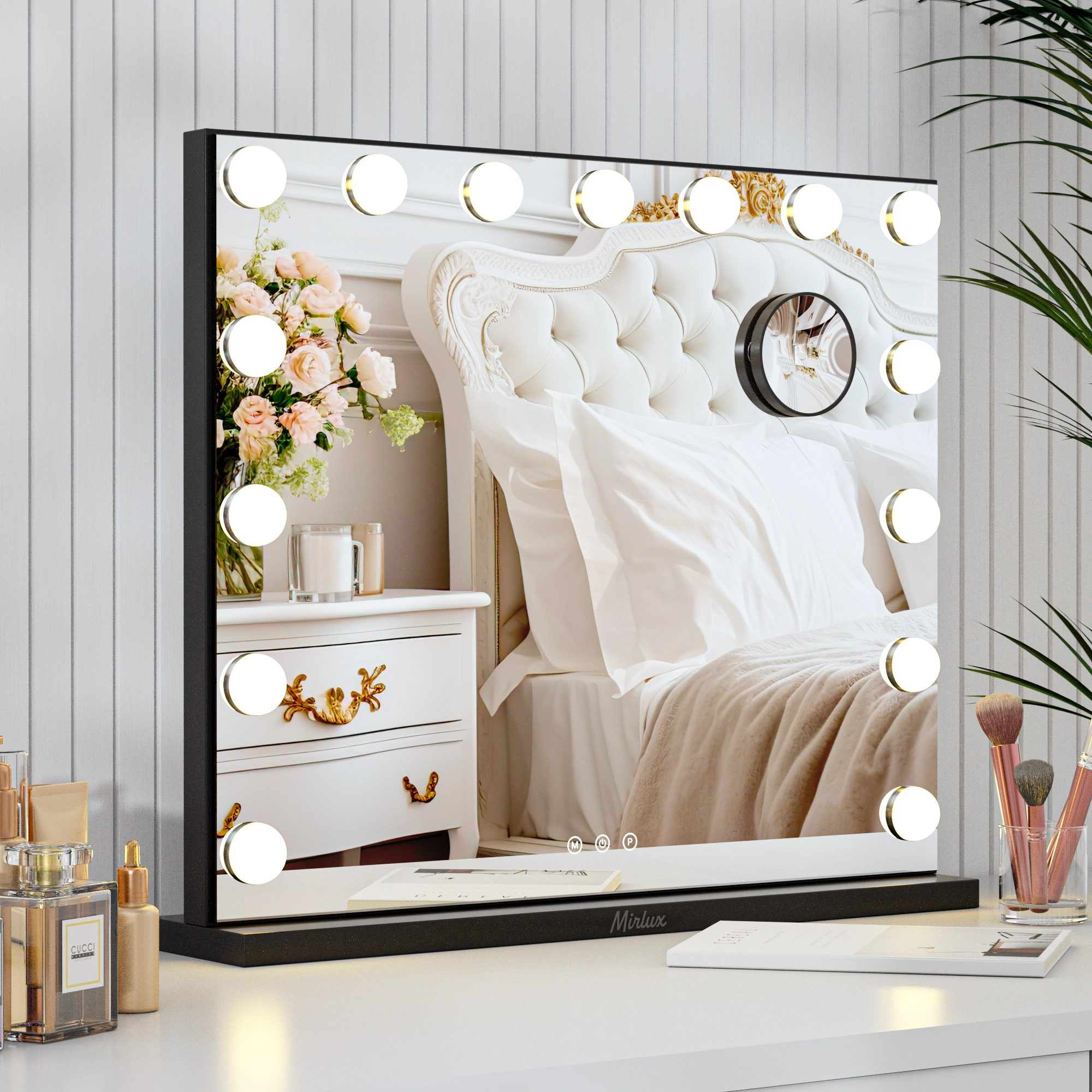 Hollywood Spiegel - 58x48cm - Zwart