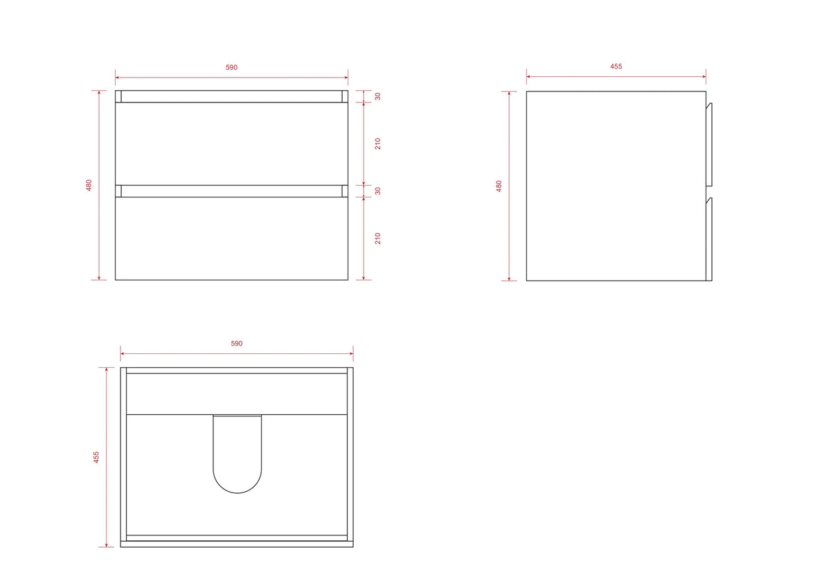 Badkamermeubelset Virello - 60cm - Zwart Eiken - Wastafel Wit