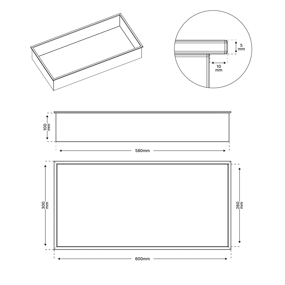 Badkamernis - 30x60x10 - Koper