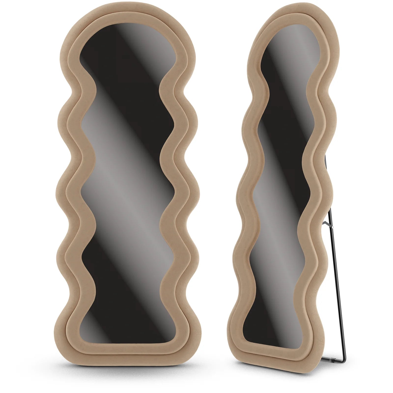 Passpiegel - Wavy Teddy Spiegel - 160x60cm - Wit Creme