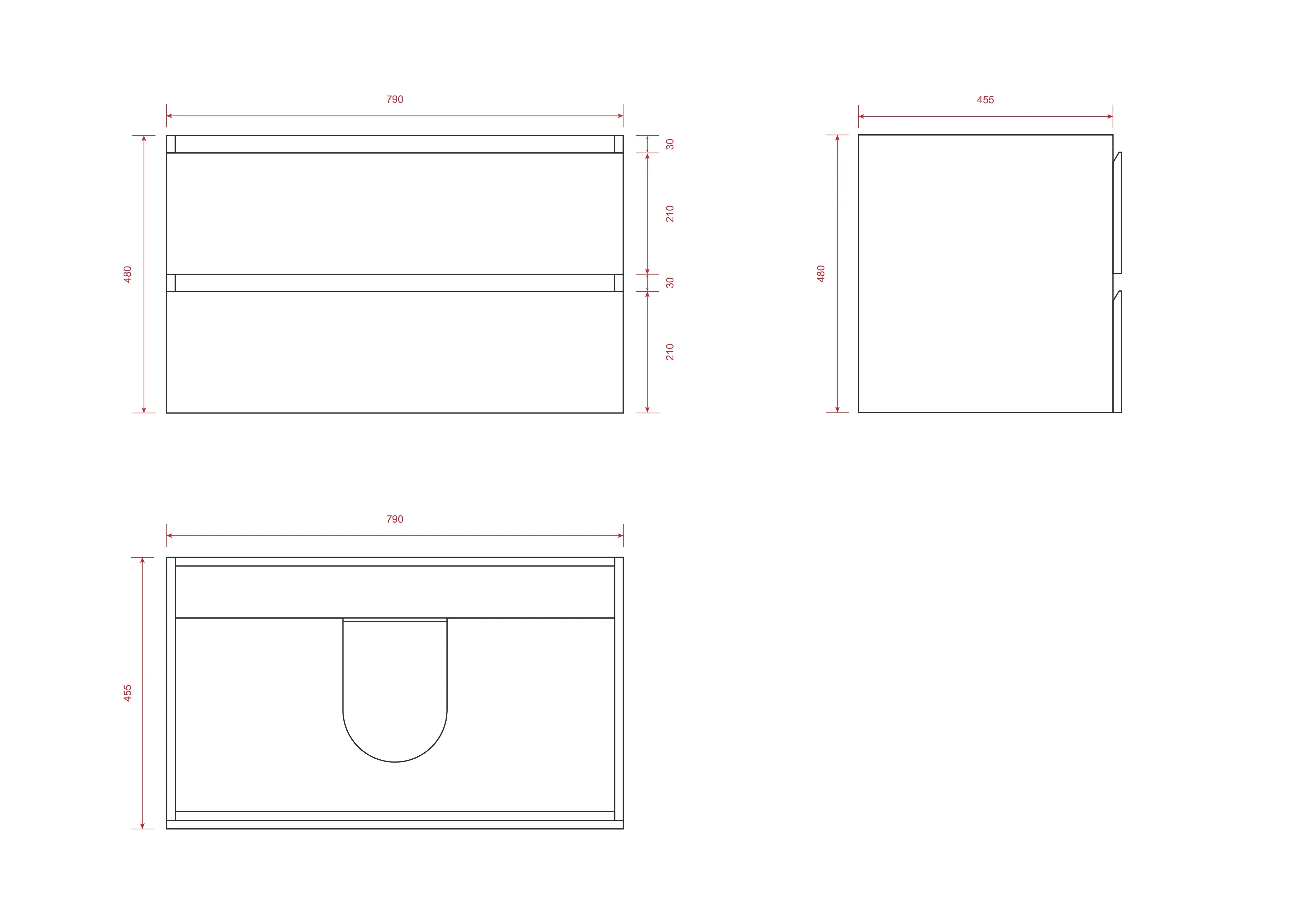 Badkamermeubelset Avello - 80cm - Zwart - Wastafel Wit