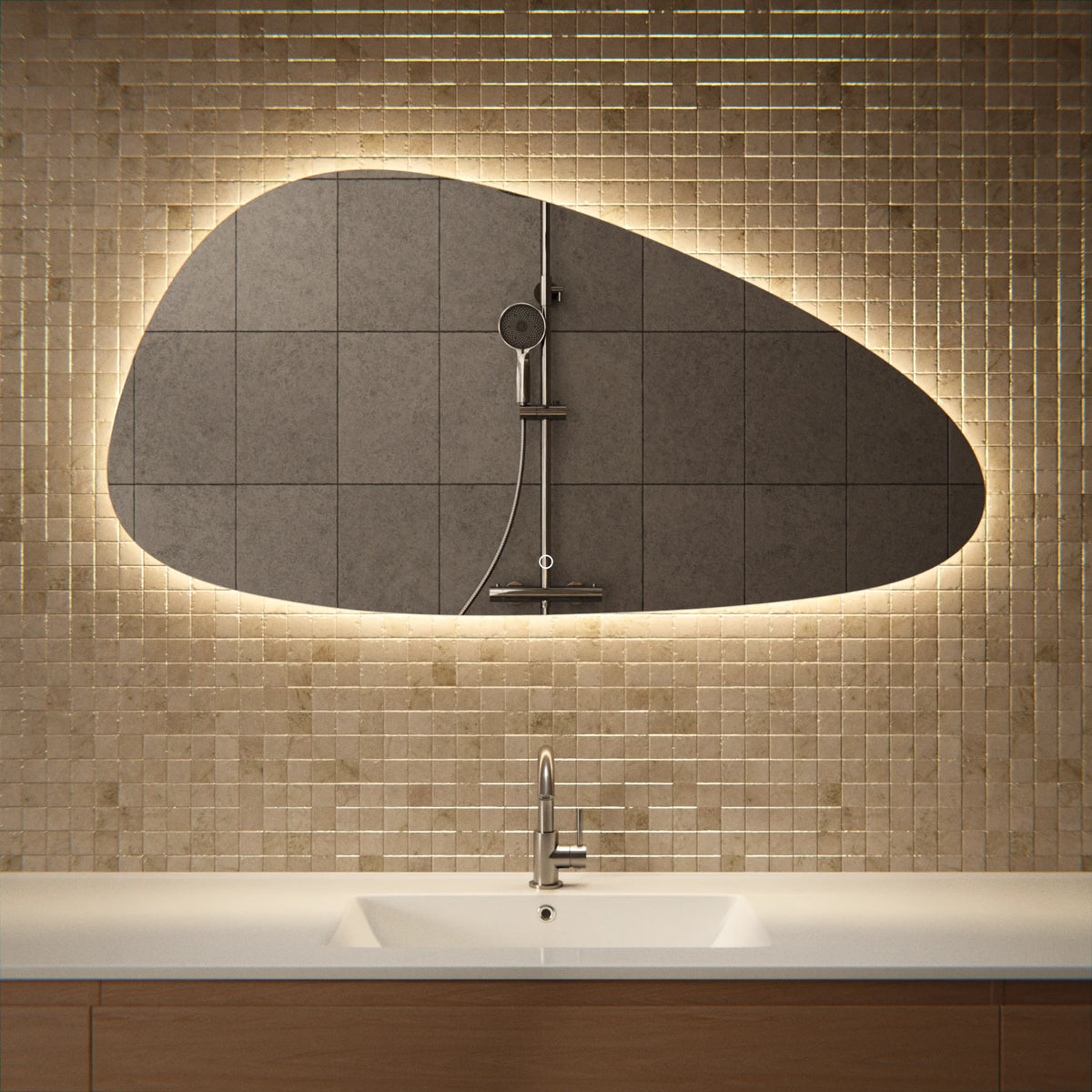 Badkamerspiegel 120x61 Asymmetric
