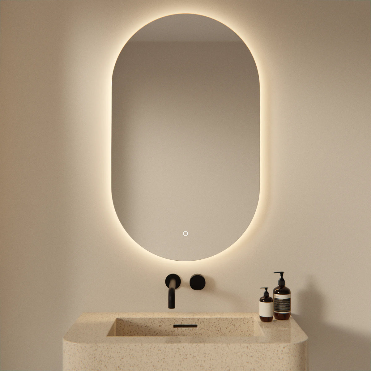 Badkamerspiegel 100x60 frameless Oval