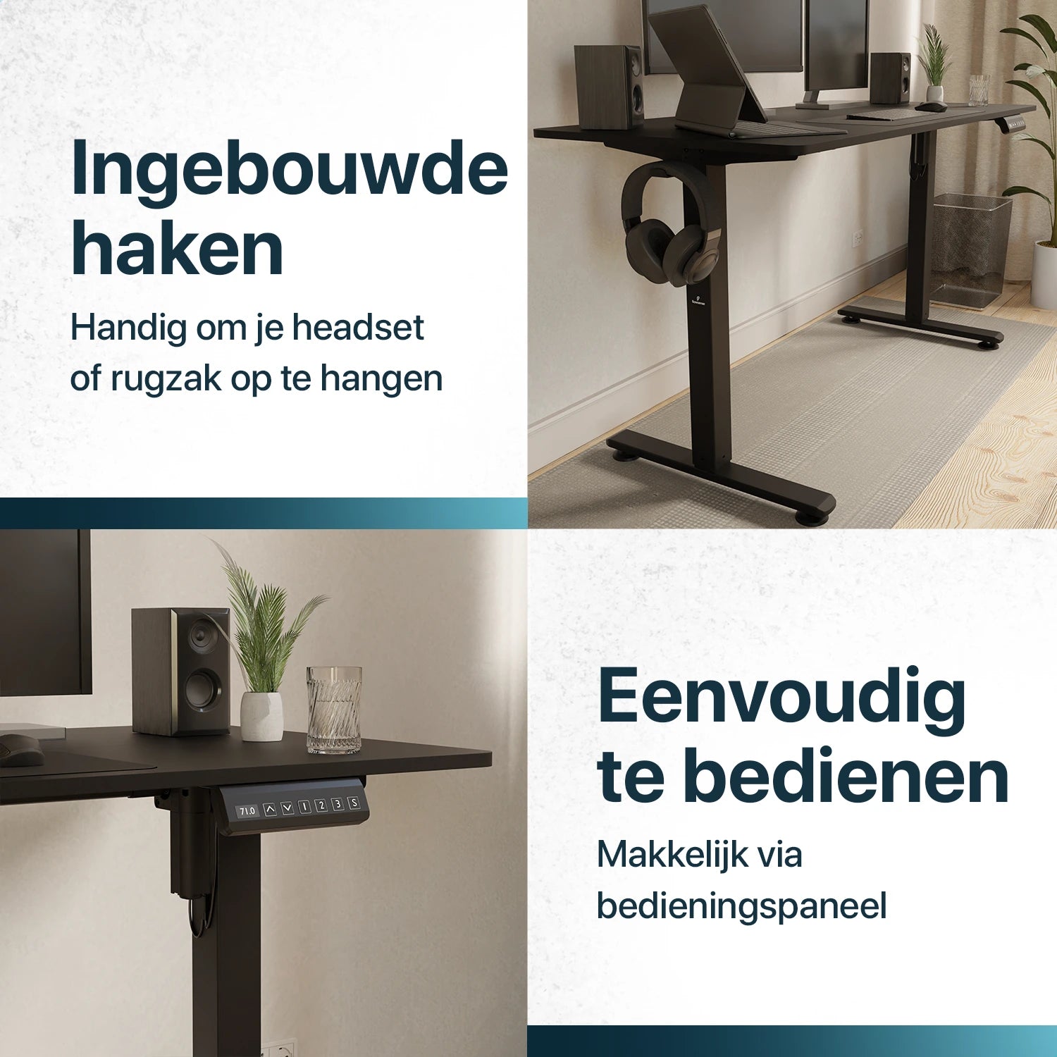 Flowsense Zit Sta Bureau - Verstelbaar Elektrisch Bureau - 140 x 60 cm