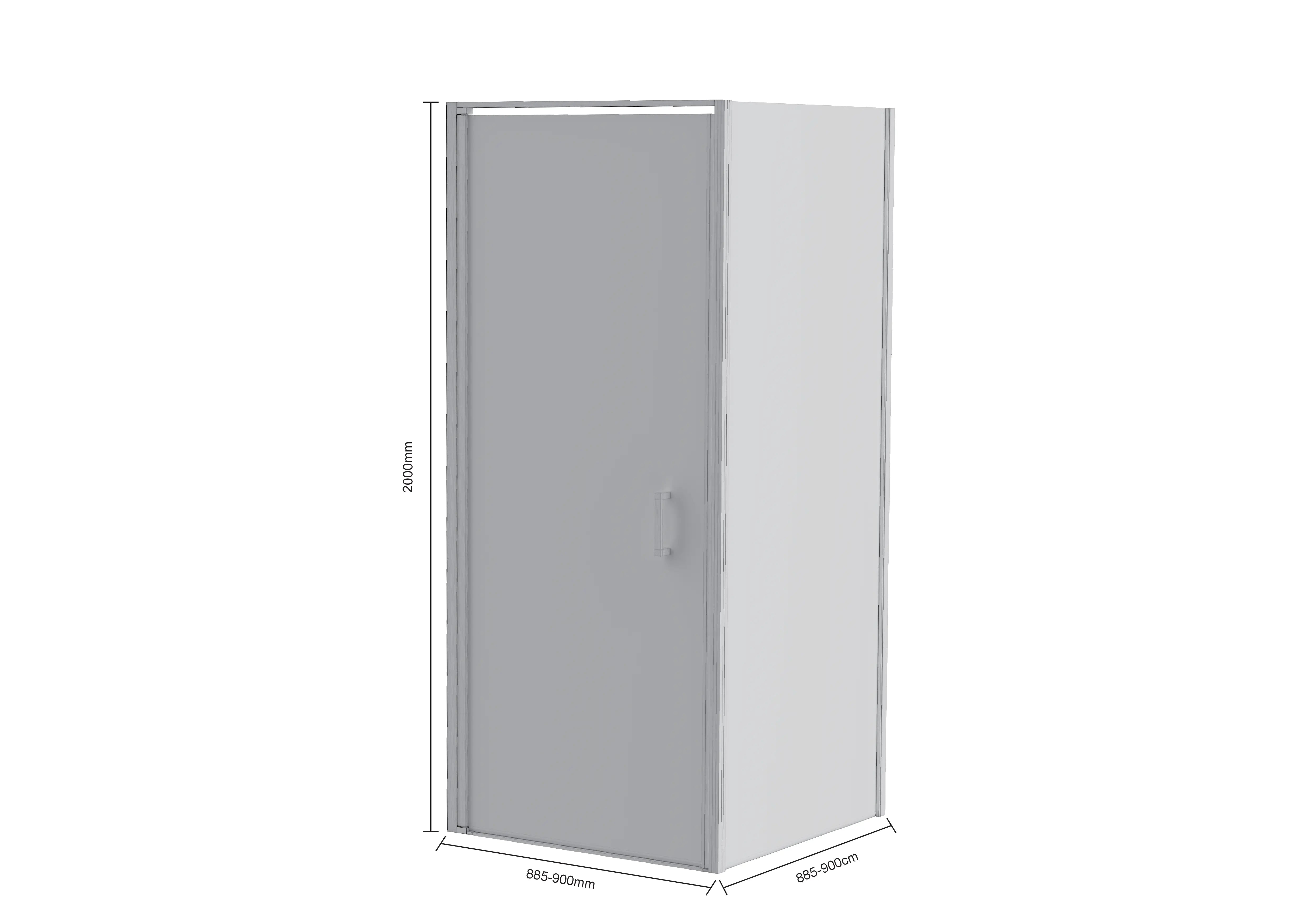 Douchecabine Vela - 90 x 200 - Smoked Glass - Zwart