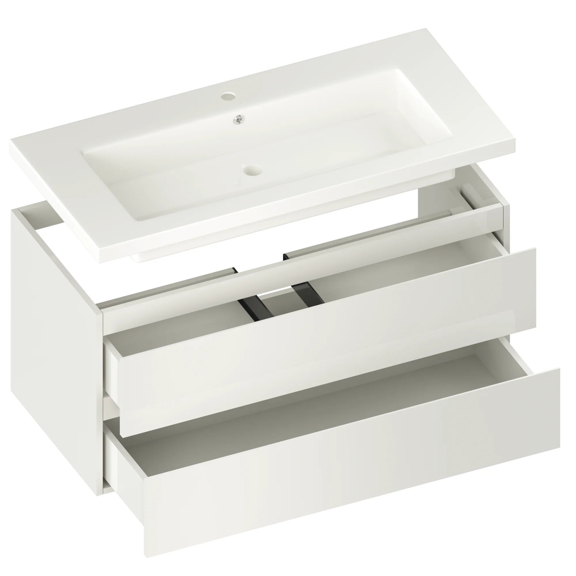 Badkamermeubel Sena - 100cm - Wit - Wastafel Wit