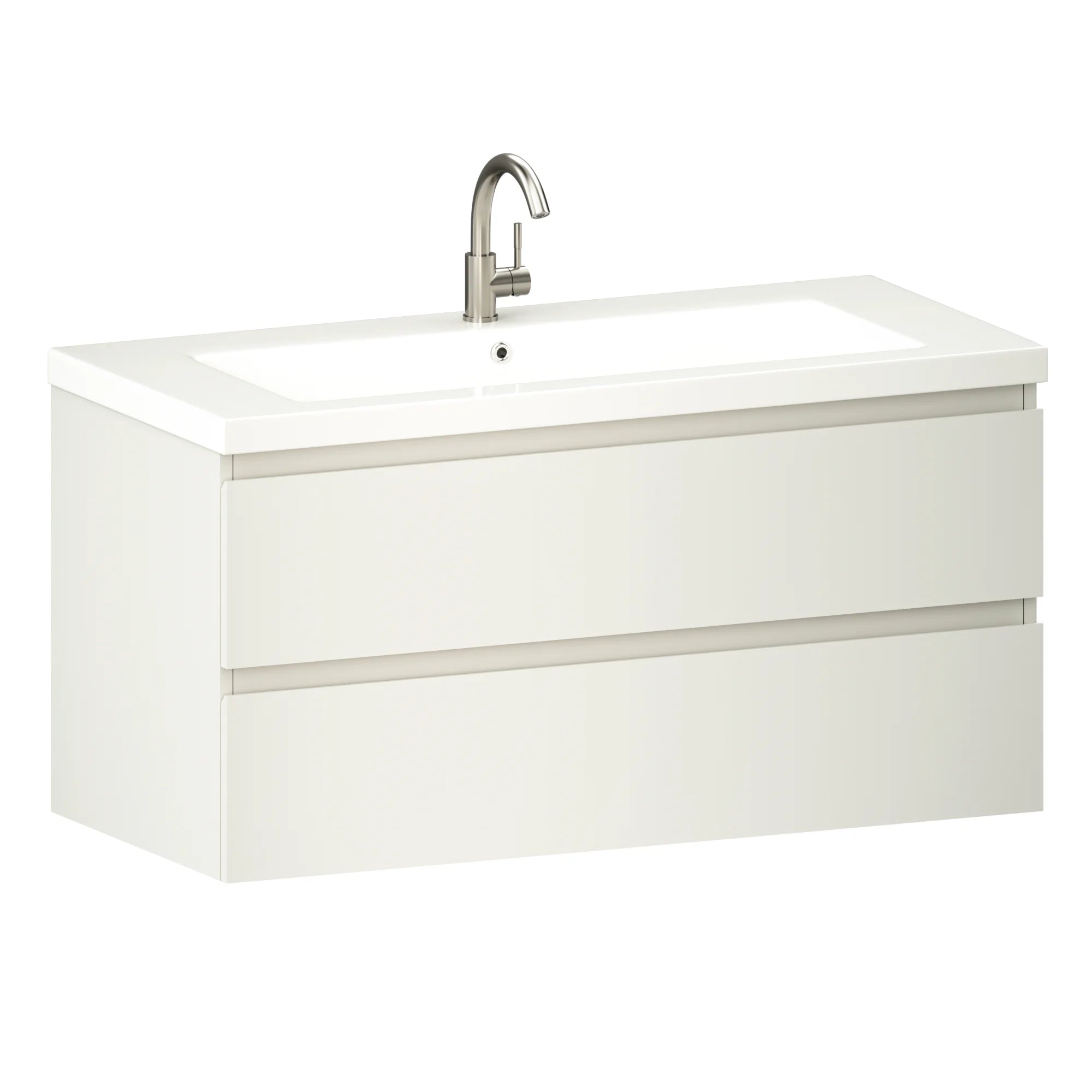Badkamermeubel Sena - 100cm - Wit - Wastafel Wit