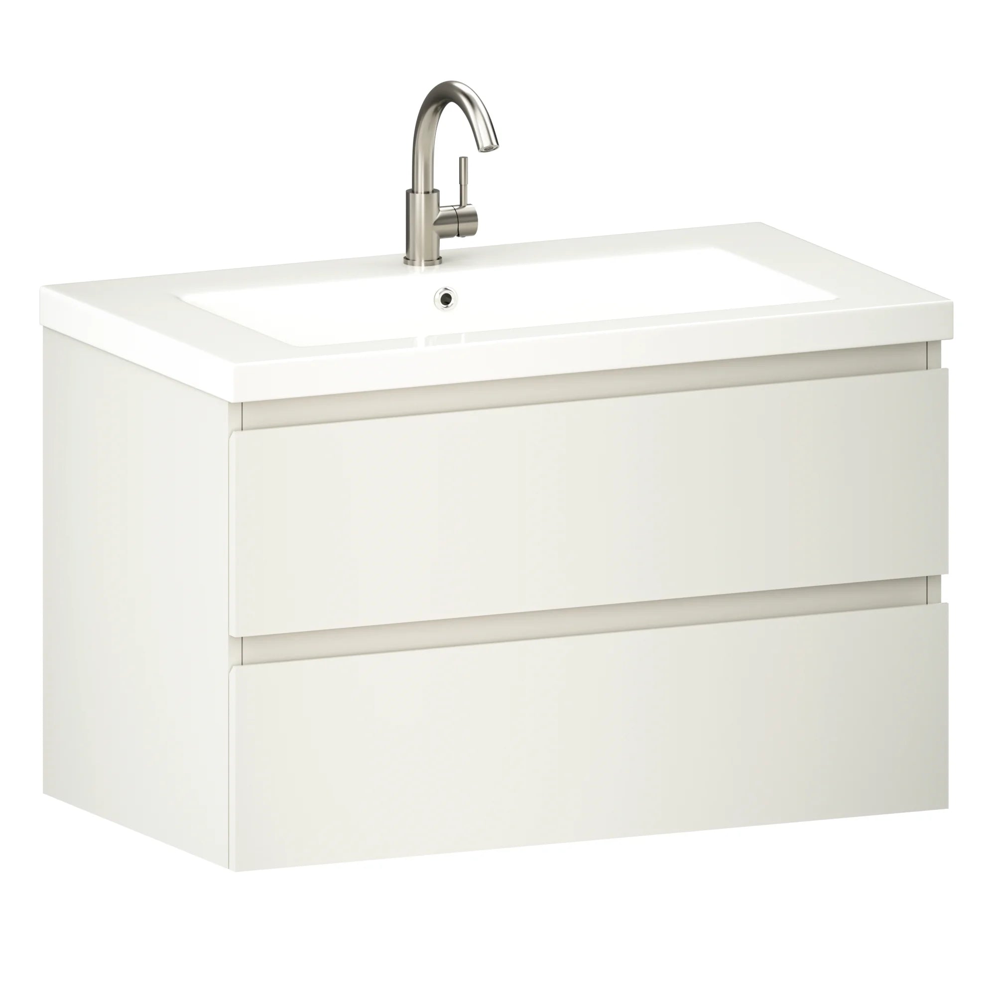 Badkamermeubel Sova - 80cm - Wit - Wastafel Wit