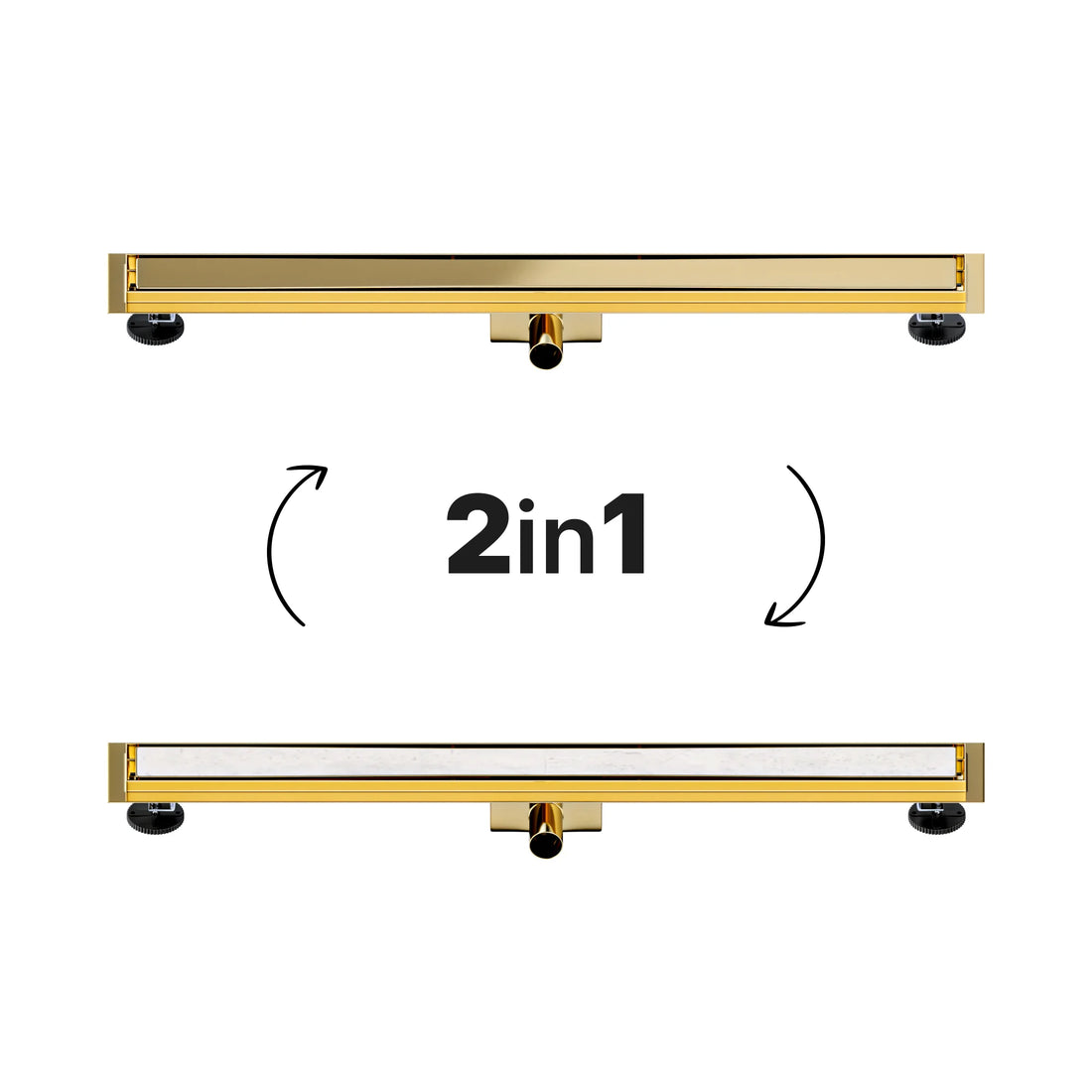 Douchegoot - 90cm - Goud - Tegelrooster - RVS - Met Flens