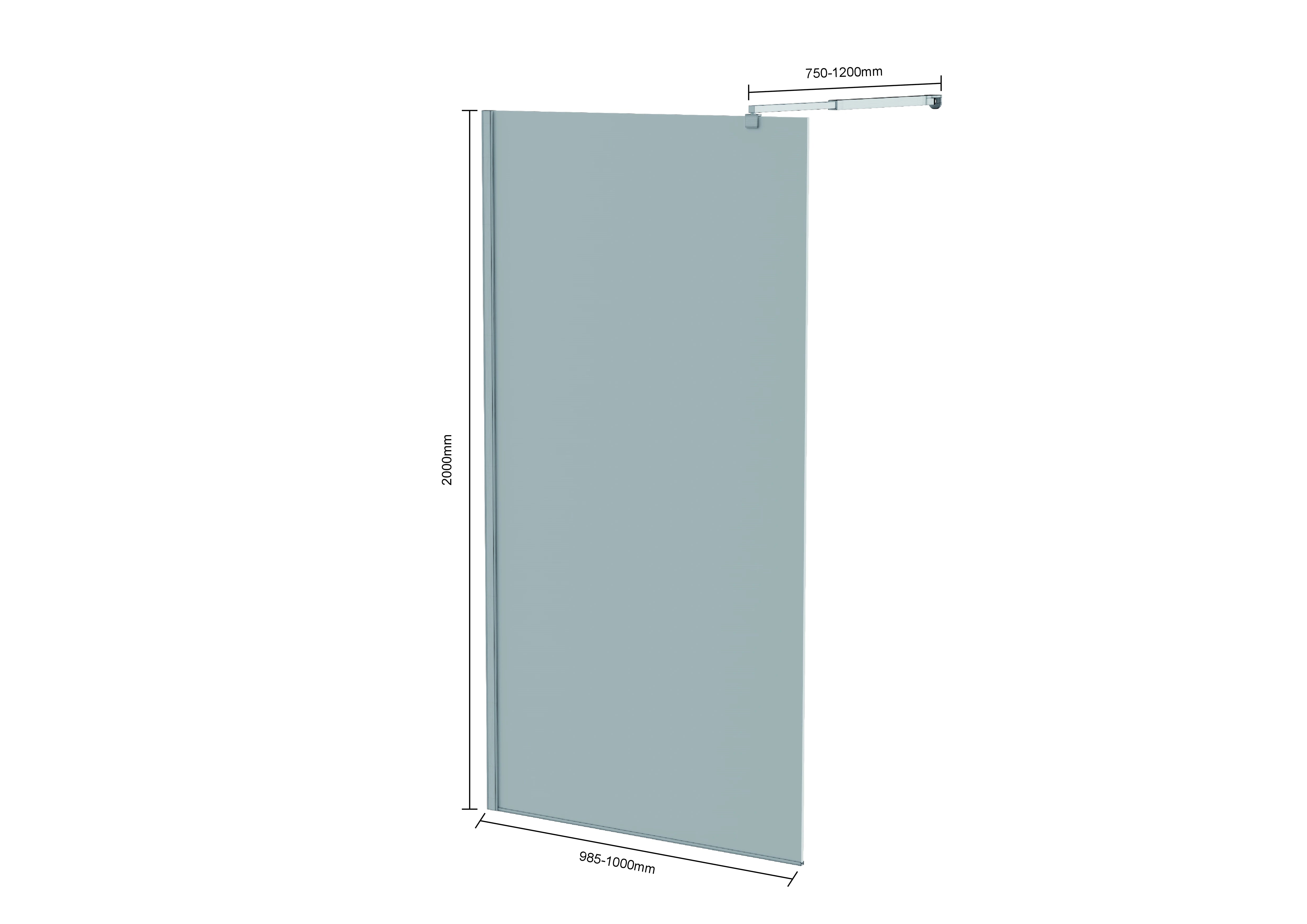 Douchewand Elva - 100x200cm