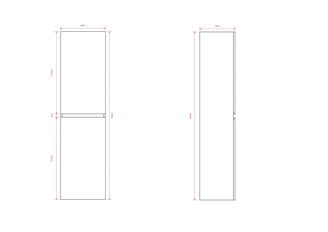 Kolomkast Ruvo - 150cm - Warm Eiken