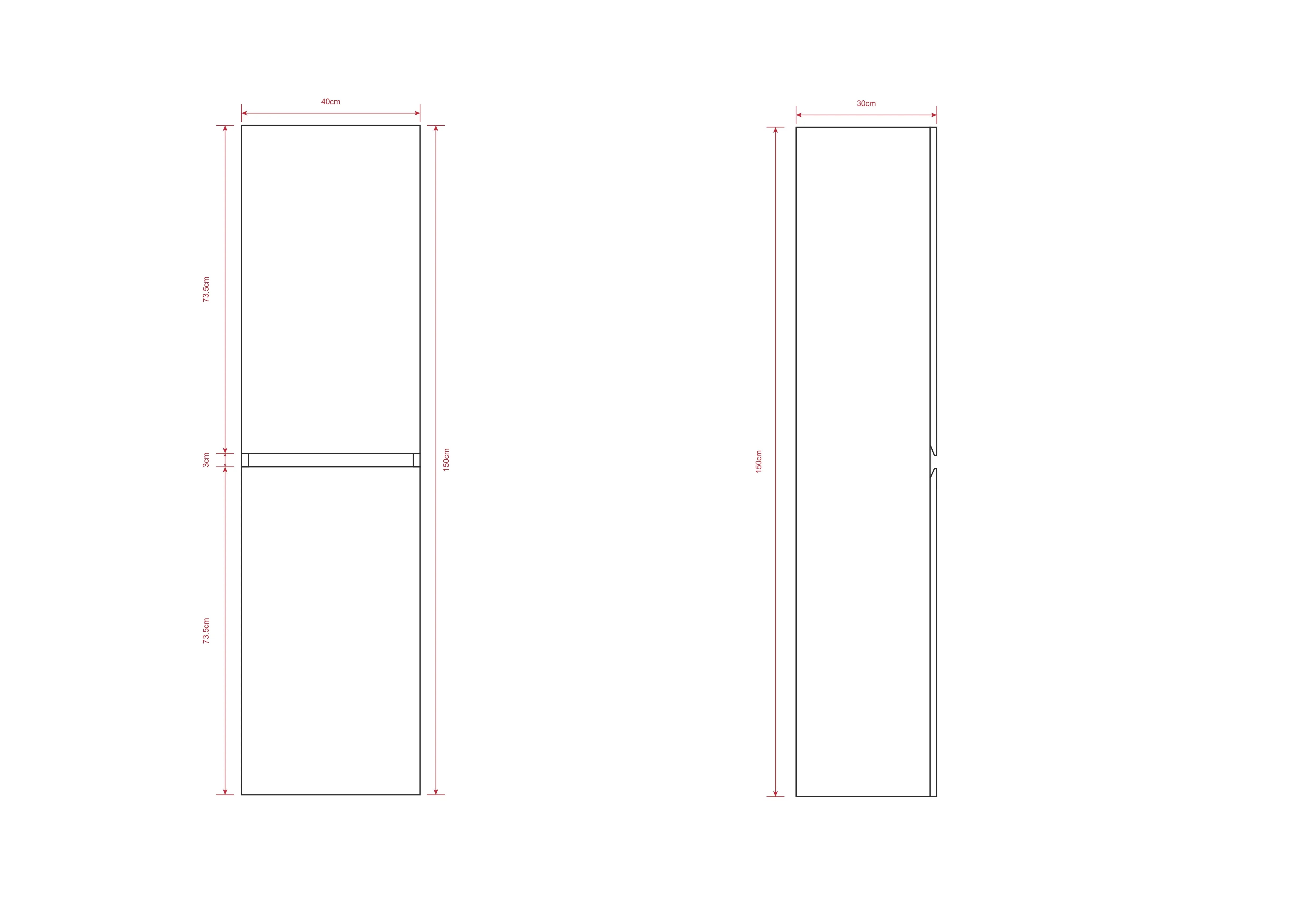 Badkamermeubelset Paris - 60cm - Wit - Wastafel Zwart
