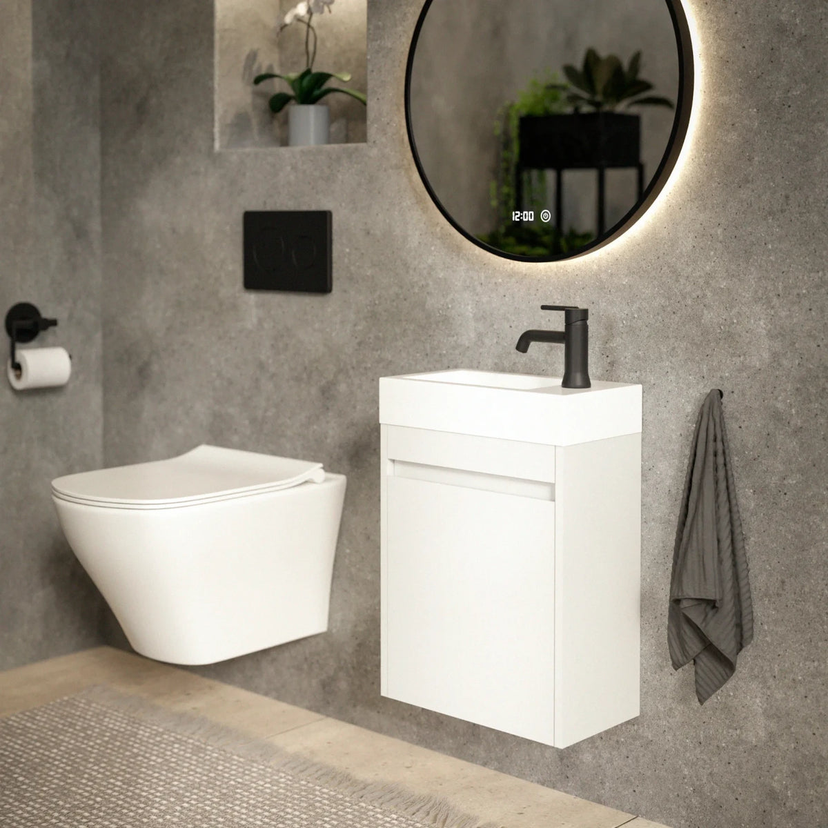 Toiletmeubel Vivo - 40cm - Glanzend wit - Wastafel Wit