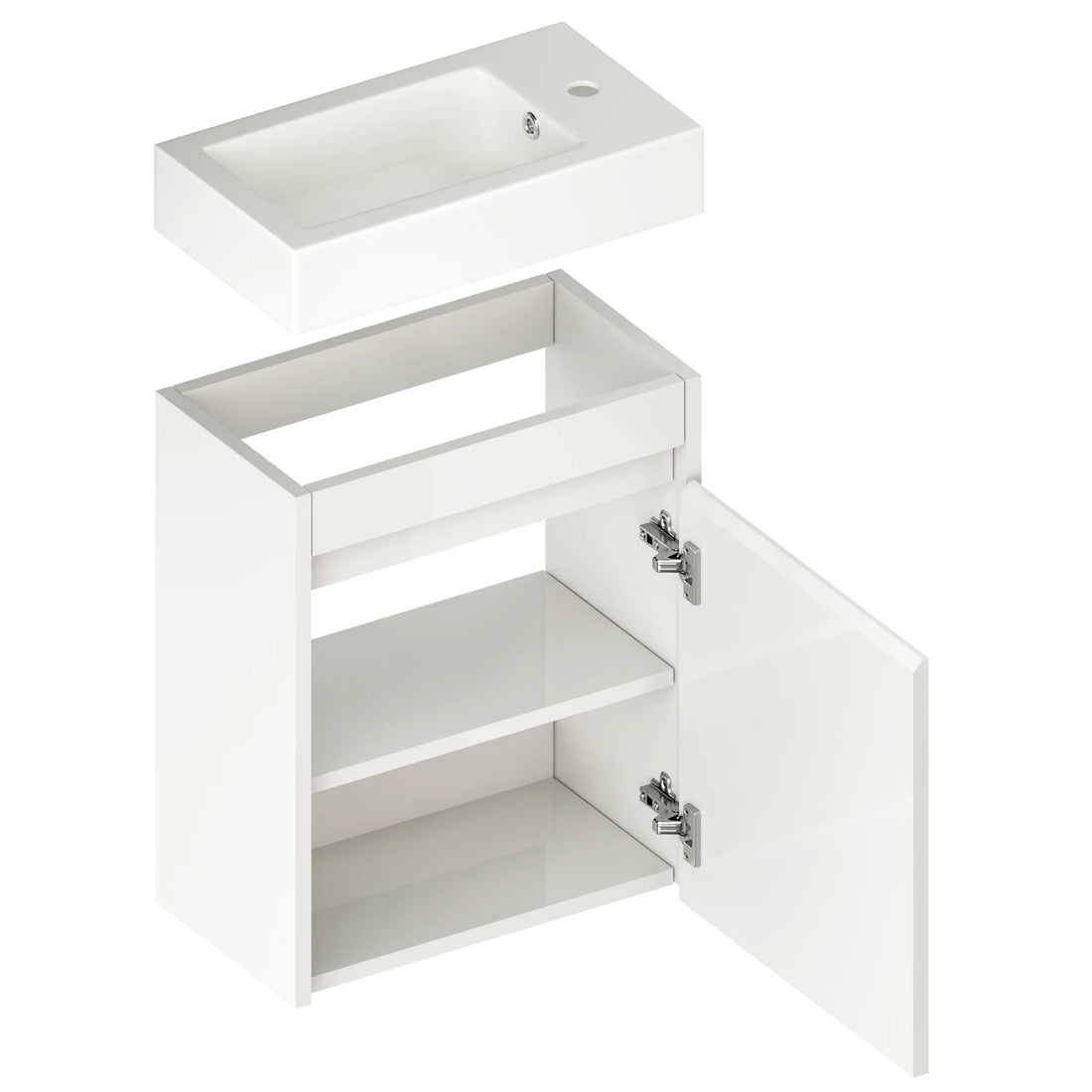 Toiletmeubel Vivo - 40cm - Glanzend wit - Wastafel Wit