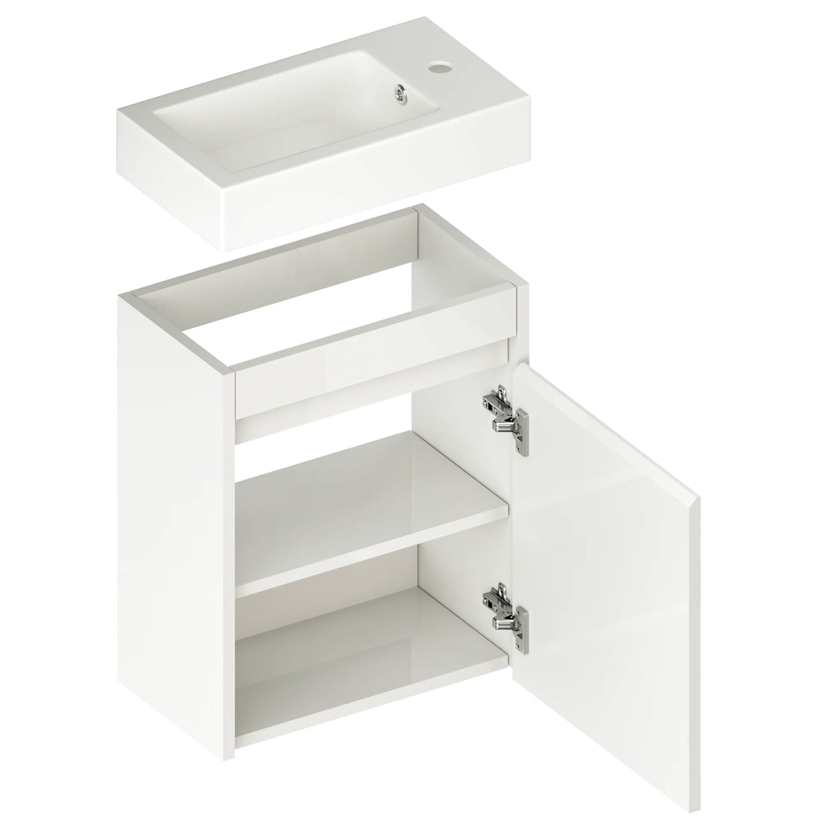 Toiletmeubel Vivo - 40cm - Glanzend wit - Wastafel Wit